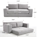 Convertible Loveseat Sofa Bed With Memory Foam & Steel Frame