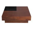 Italian Retro Inspired Acacia Wood Storage Coffee Table - Brown / Black