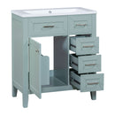 30" Bathroom Vanity With Sink Combo, Bathroom Cabinet With Drawers - Green
