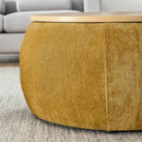 Round Storage Ottoman, 2 In 1 Function, End Table And Ottoman