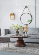 Handsome Cleveland Mirror With Rope Strap Contemporary Design Circle Mirror With Round Metal Frame For Wall Decor