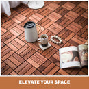Acacia Wood Interlocking Deck Tiles Checker Pattern For Outdoor Flooring