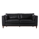 Contemporary 3 Seater Sofa With Tuxedo Arms - Black