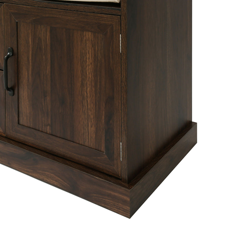 Hall Tree With 3 Hooks, Coat Hanger, Entryway Bench, Storage Bench, 3 In 1 Design