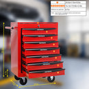 Rolling Metal Tool Chest With Drawers, Steel Storage Cabinet With Ball Bearing Slides