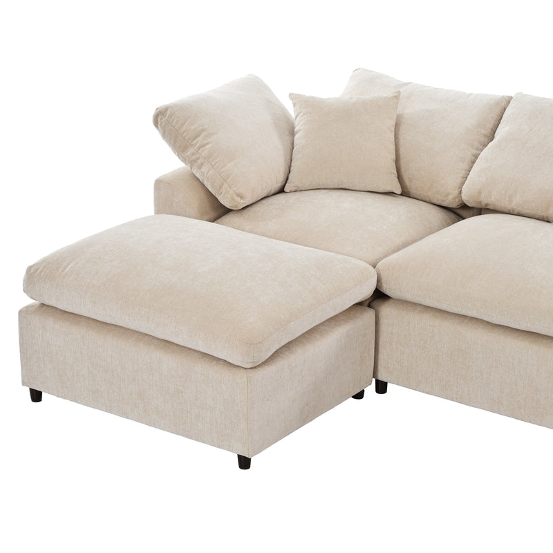 U_Style Oversized Modular Sectional Sofa with Ottoman L Shaped Corner Sectional for Living Room, Office, Spacious Space