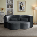 Floor Convertible Sleeper Sofa Bed With 2 Pillows
