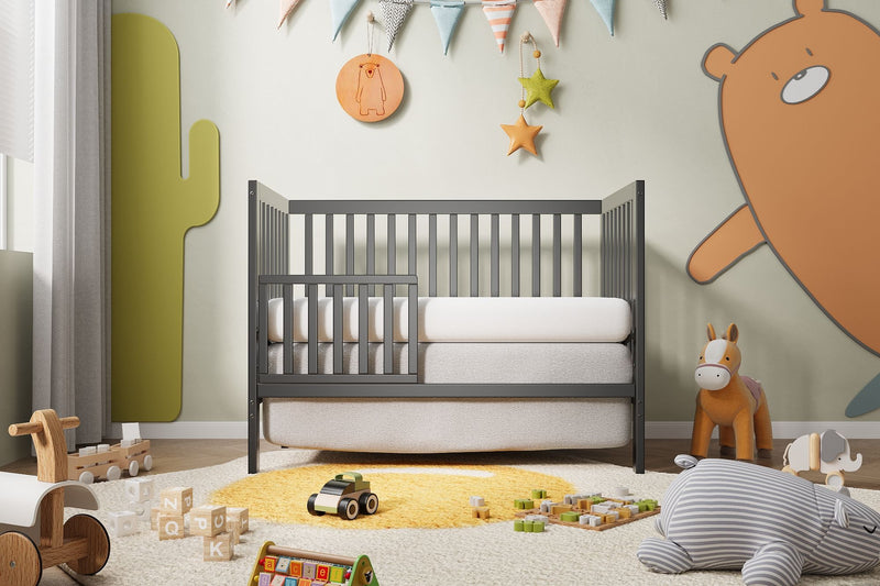 Crib 5 In 1 Convertible, Converts From Baby Crib To Toddler Bed, Fits Standard Full Size Crib Mattress