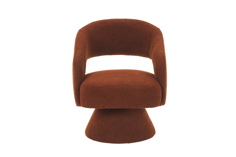 Swivel Accent Chair Armchair, Round Barrel Chair For Living Room Bedroom - Teddy Fabric