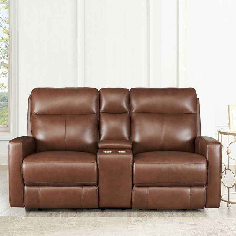 Vienna - Power Headrest Zero Gravity Reclining Loveseat With Console - Brown