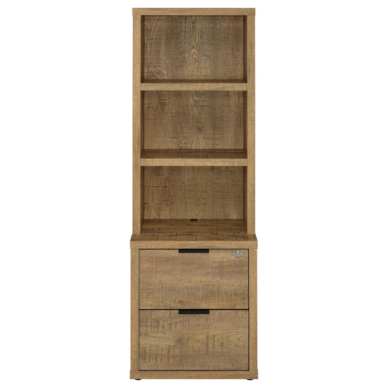 Multifunctional Bookcase With Three Open Shelves, 2 Drawers, Dual USB Charging Outlet