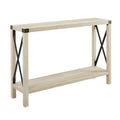 Farmhouse Metal X Table With Lower Shelf