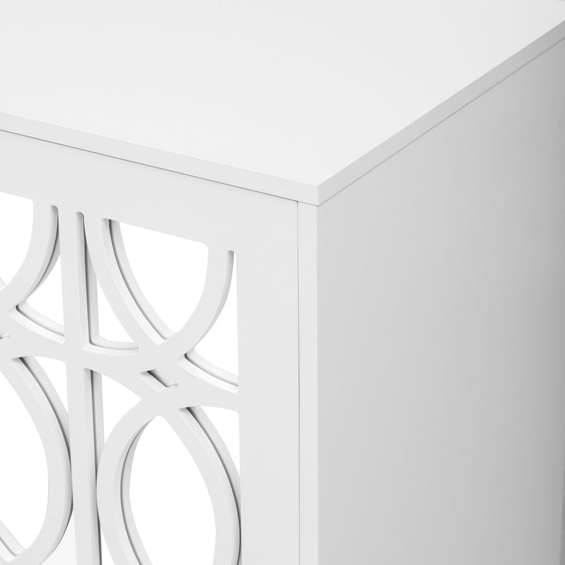 Modern Mirrored TV Stand, 3 Adjustable Shelves For Living Room