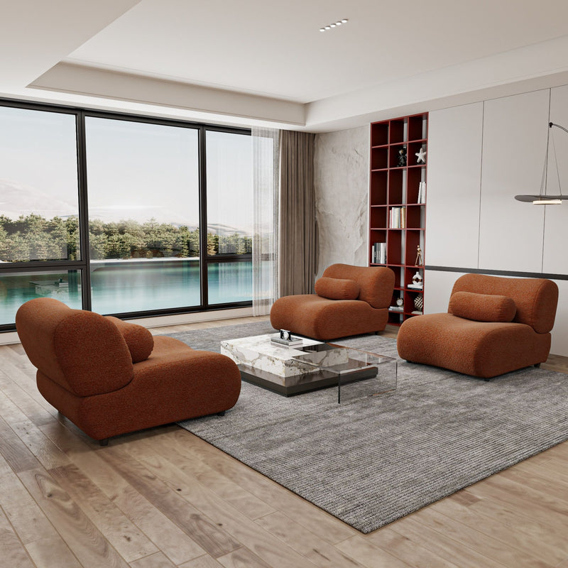 Contemporary Modular 3 Seat Sectional With Deep Seating, Soft Backrest
