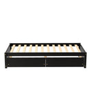 Twin Bed with 2 Drawers, Solid Wood, No Box Spring Needed ,Espresso(New SKU:W504P149043)