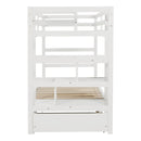 Twin over Twin/King (Irregular King Size) Bunk Bed with Twin Size Trundle, Extendable Bunk Bed   (White)(OLD SKU :LP000032AAK)