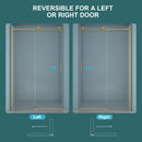 Single Sliding Bypass Shower Door Enclosure With Tempered Glass