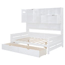 Daybed With All-In-One Cabinet And Shelf
