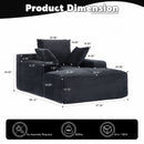 Oversized Chaise Lounge Chair Cozy Cloud Couch With 3 Throw Pillows And Wide Armrest