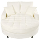 Modern Chaise Lounge Upholstered Sofa Couch With Tufted Seat And Detachable Pillows For Living Room