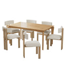 7 Piece Dining Set With Upholstered Armless Chairs And Table