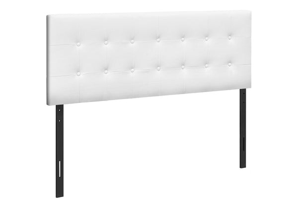 Queen Size Headboard Only Upholstered Leather Look - White