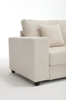 Oversized Modular Sectional Sofa Set,Corduroy Upholstered Deep Seat Comfy Sofa   Beige