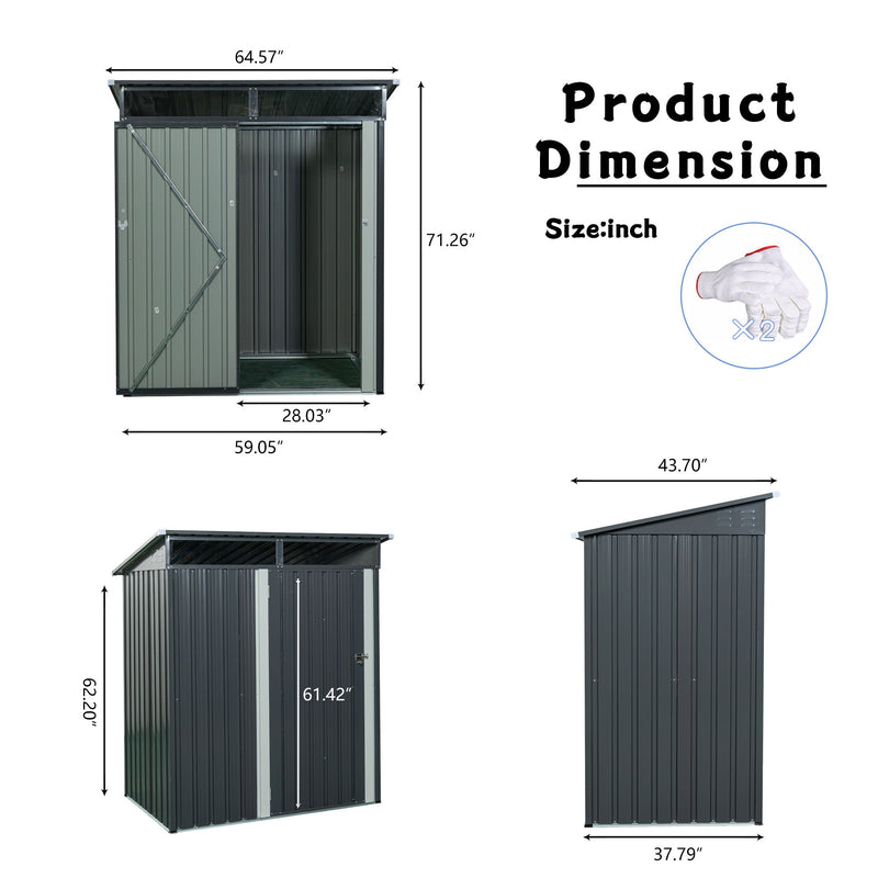 Outdoor Metal Storage Shed Transparent Plate