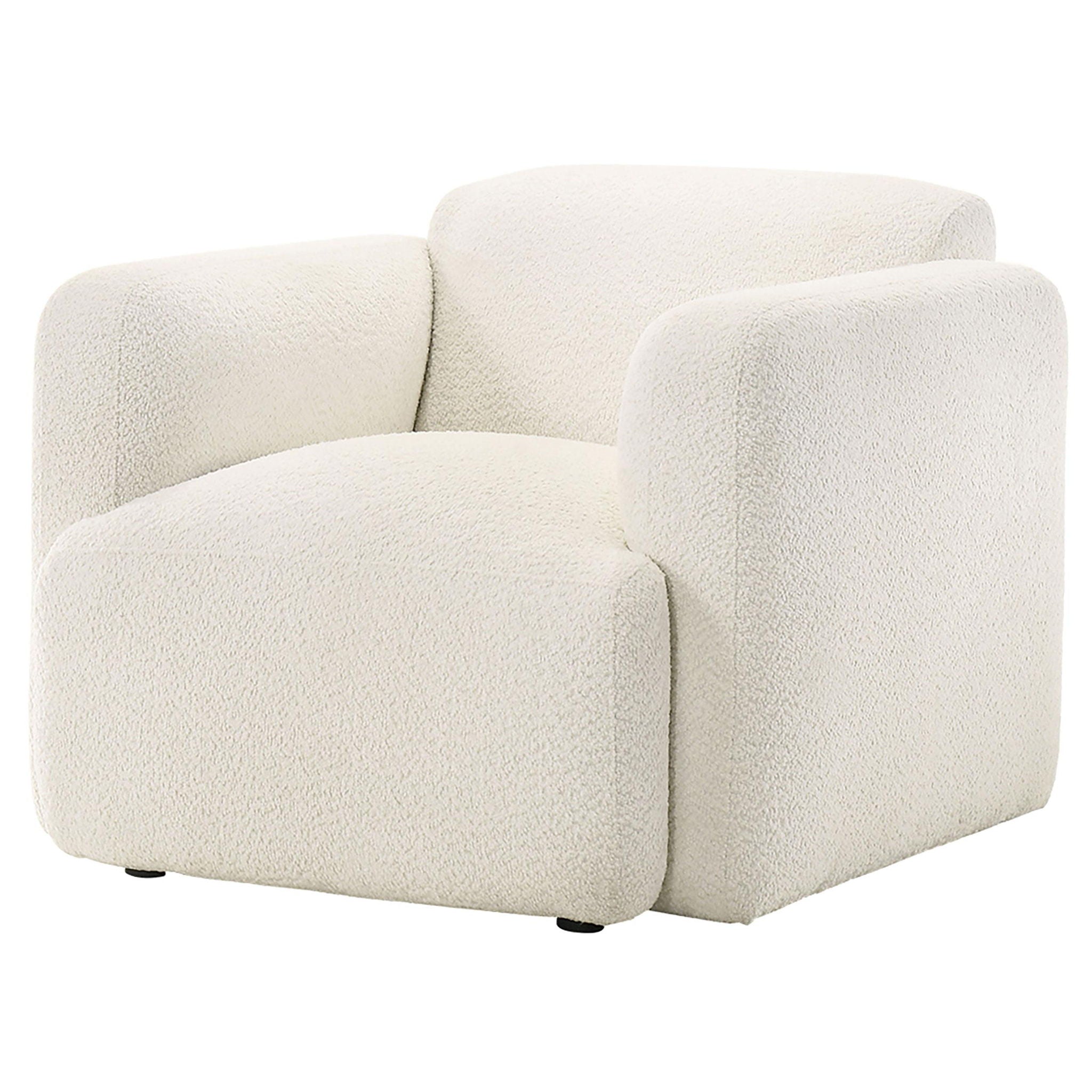 Dorset Fabric Upholstered Round Track Arm Accent Chair White - Atlantic Fine Furniture Melbourne FL