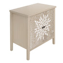 2 Door Carved Storage Cabinet With Adjustable Shelf, Accent Furniture