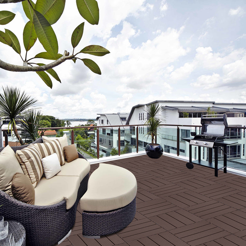 Plastic Interlocking Deck Tiles, Waterproof All Weather Use