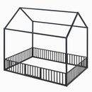 Metal House Bed With Fence And Door