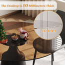 Round Dining Table And 4 Chair Set With Ergonomic Chairs - Black