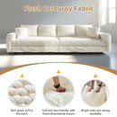 Plush Corduroy 4 Seat Sofa, Modern Comfy Upholstered Sofa Cloud Couch, Deep Seat Couches With Soft Pillows