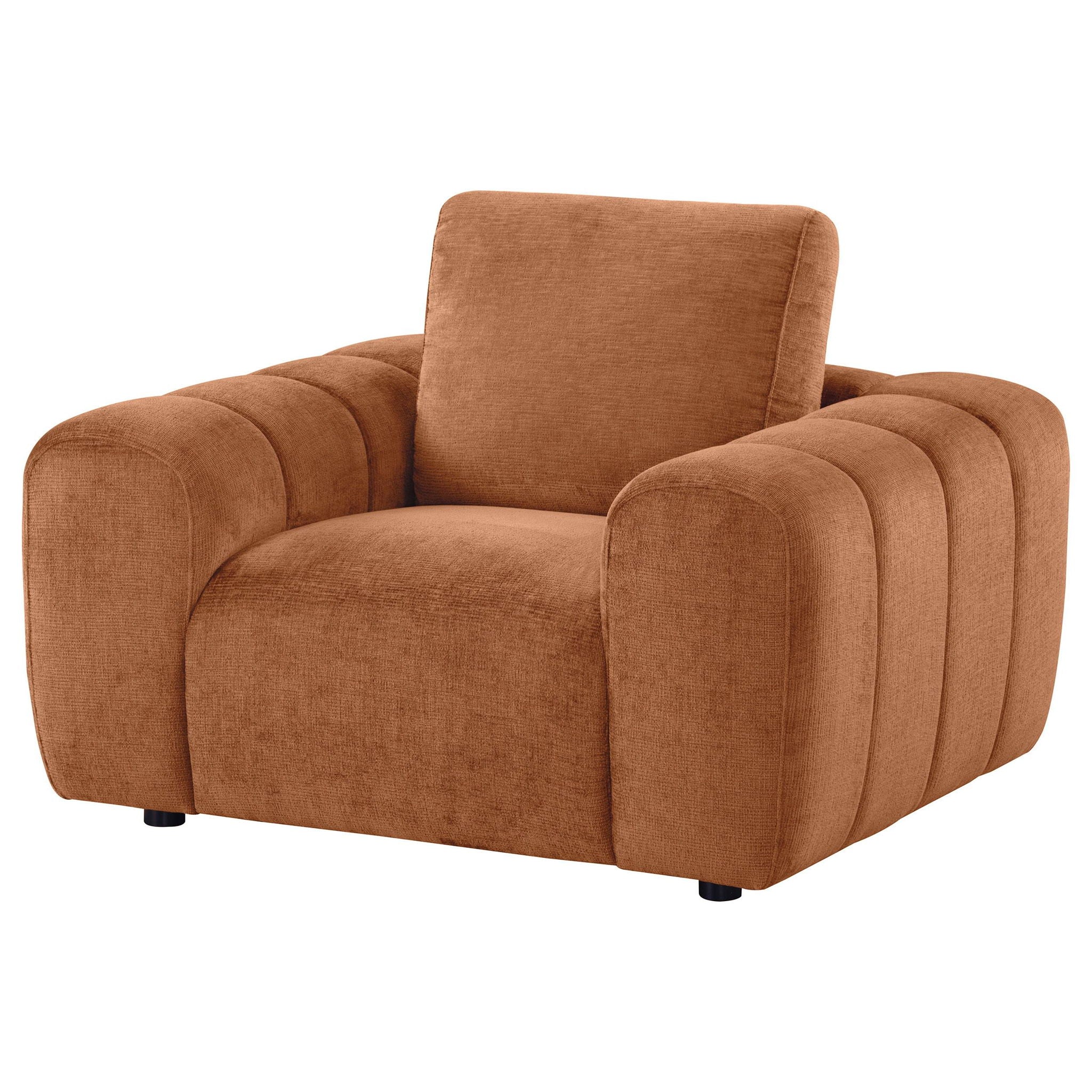 Burnett Chenille Upholstered Accent Chair Burnt Orange - Atlantic Fine Furniture Melbourne FL