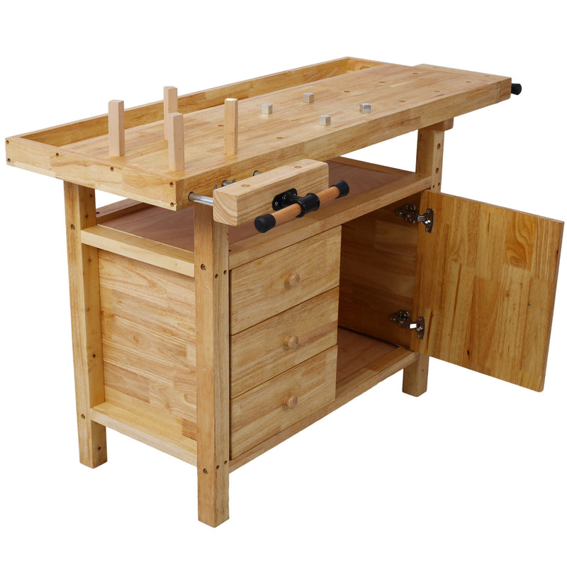 Wood Workbench For Garage Workshop And Home - Natural