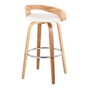 Grotto - Contemporary Fixed Height Barstool With Swivel With Round Footrest (Set of 2)