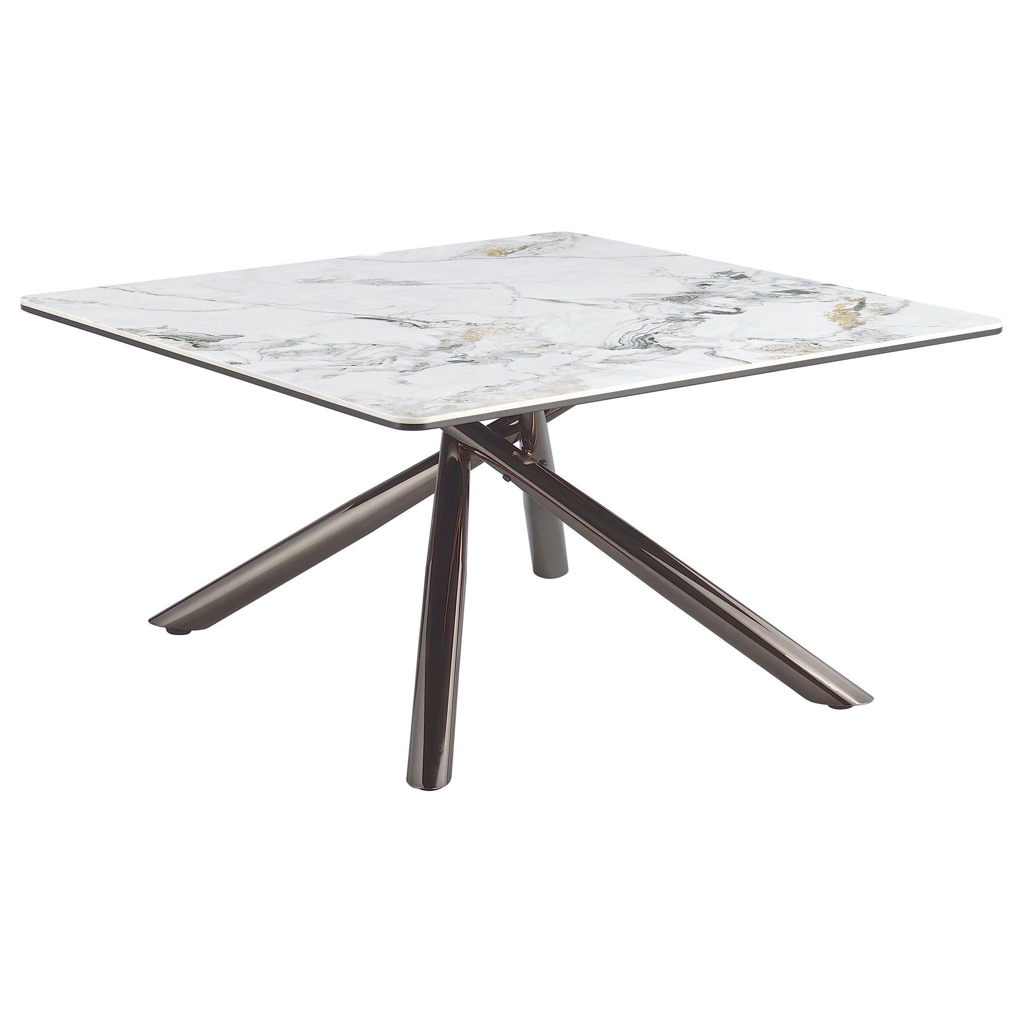 Carvell Square Sintered Stone Top Coffee Table Mirage White - Atlantic Fine Furniture Melbourne FL