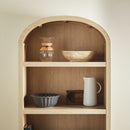 Modern 3 Shelf Open Arched Bookcase Cabinet