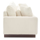 Modern Corduroy Loveseat Sofa With 4 Pillows