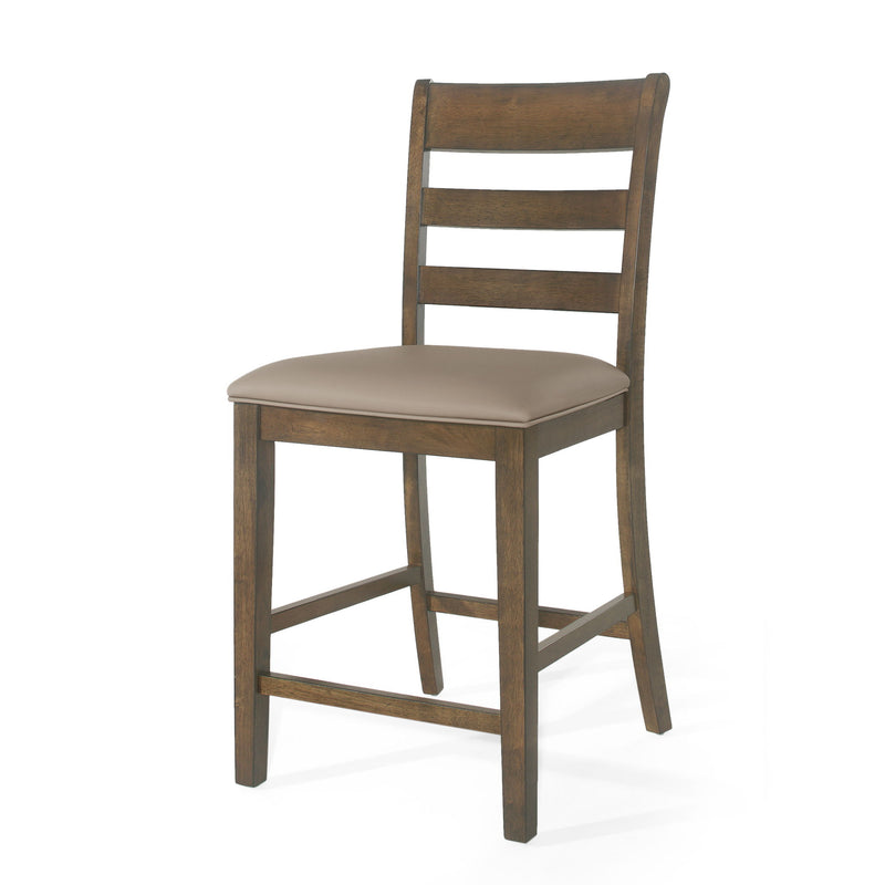 Farmhouse Upholstered Wood Counter Stools