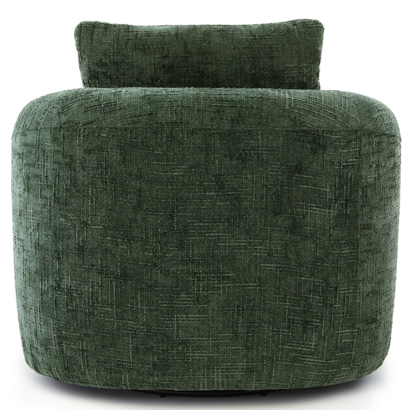 Modern Swivel Barrel Chair With Dual-Layer Cushion