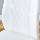 Modern dining chairs with faux leather upholstered seats - dining room chairs with metal legs, suitable for kitchen, living room, bedroom, dining room side chairs, set of 6 pieces (white+PU leather)