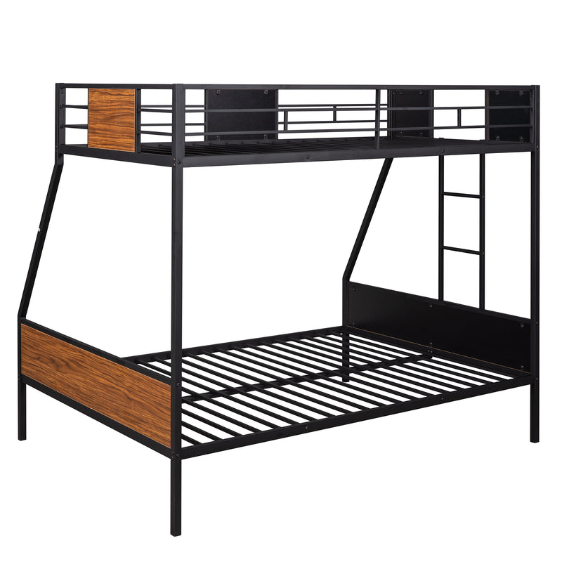 Twin-over-full bunk bed modern style steel frame bunk bed with safety rail, built-in ladder for bedroom, dorm, boys, girls, adults (OLD SKU:LP000090AAD)