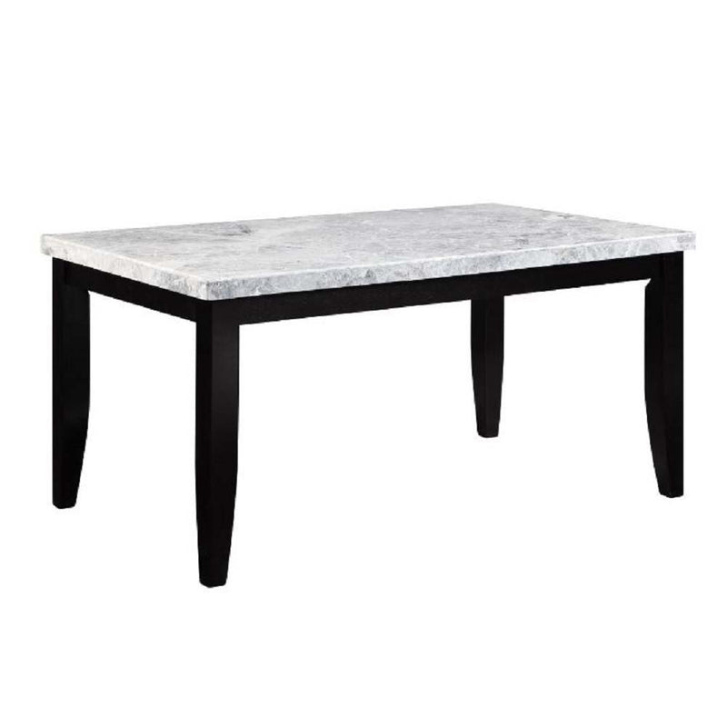 Hussein - Dining Table With Marble Top - Marble & Black Finish