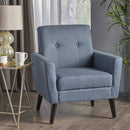 Radiantize - Upholstered Fabric Club Chair With Square-Off Back And Button Tufted