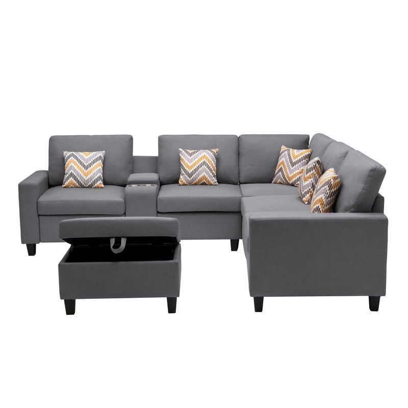 Nolan - 7 Piece Sectional Sofa With Pillows And Interchangeable Legs