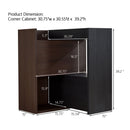 Modern Extendable & Rotating Cabinet With Drawer And Flip Doors For Versatile Storage - Black / Dark Walnut