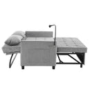 Pull-Out Sleeper Sofa With Reversible Backrest Cushion, Side Pockets, 2 USB Ports And A Phone Holder For Living Room