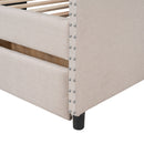 Upholstered Daybed With Two Drawers, Wood Slat Support